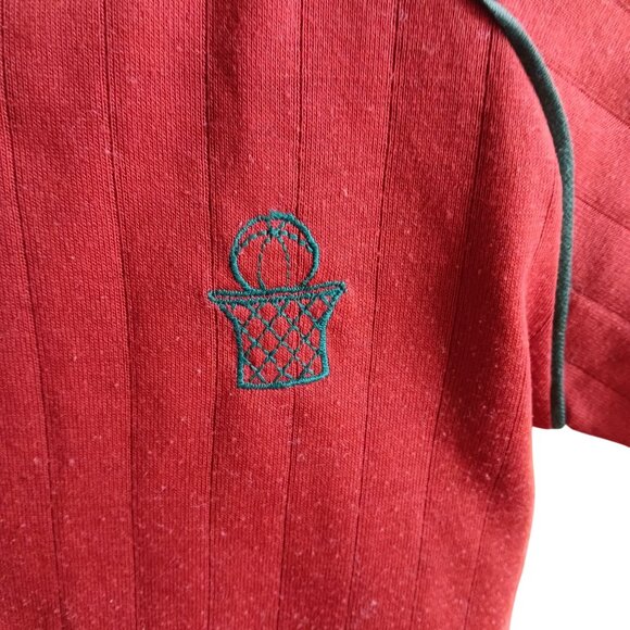 Boys 6/8 True Vintage Single Stitch T-Shirt Embroidered Basketball Hoop Ringer - Picture 2 of 6